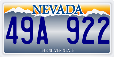 NV license plate 49A922