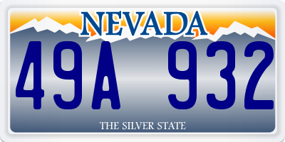 NV license plate 49A932