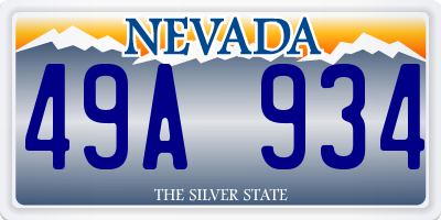 NV license plate 49A934