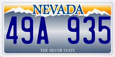 NV license plate 49A935