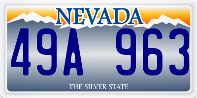 NV license plate 49A963