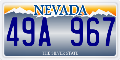 NV license plate 49A967