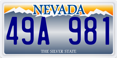 NV license plate 49A981