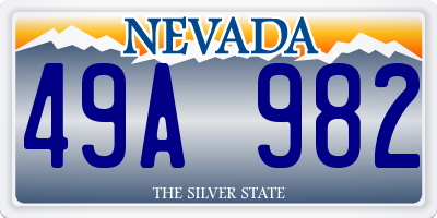 NV license plate 49A982