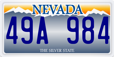 NV license plate 49A984