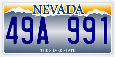 NV license plate 49A991