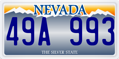 NV license plate 49A993
