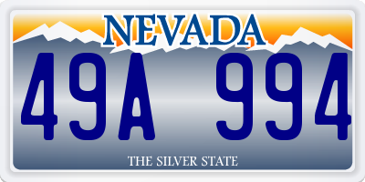 NV license plate 49A994
