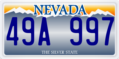 NV license plate 49A997