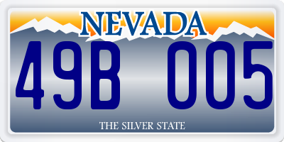 NV license plate 49B005