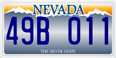 NV license plate 49B011