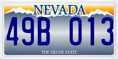 NV license plate 49B013