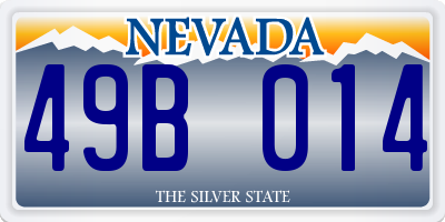 NV license plate 49B014