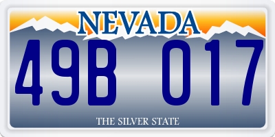 NV license plate 49B017