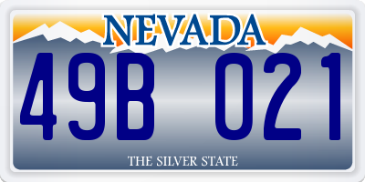 NV license plate 49B021