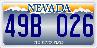 NV license plate 49B026