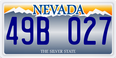 NV license plate 49B027