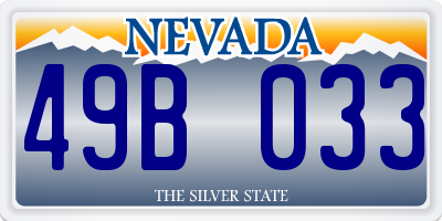 NV license plate 49B033
