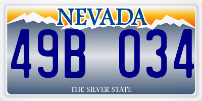 NV license plate 49B034
