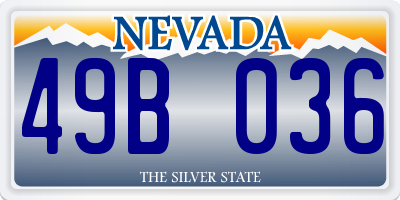 NV license plate 49B036