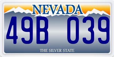 NV license plate 49B039