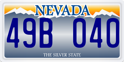 NV license plate 49B040