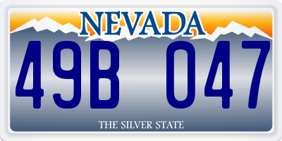 NV license plate 49B047