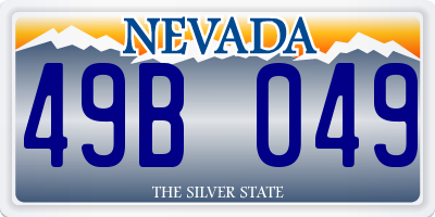 NV license plate 49B049