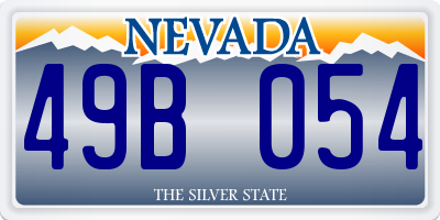 NV license plate 49B054