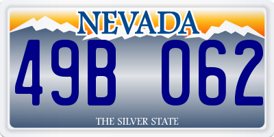 NV license plate 49B062