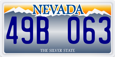 NV license plate 49B063