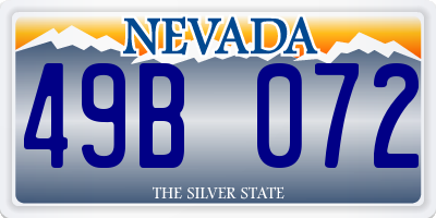 NV license plate 49B072