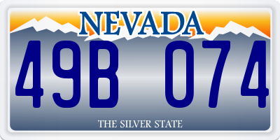 NV license plate 49B074