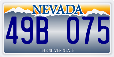 NV license plate 49B075