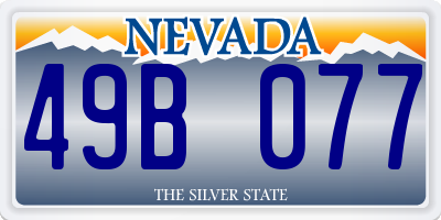 NV license plate 49B077