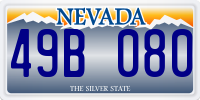 NV license plate 49B080