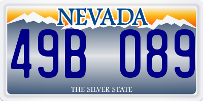 NV license plate 49B089