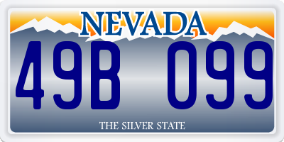 NV license plate 49B099