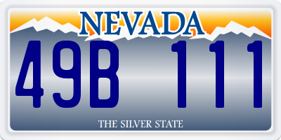 NV license plate 49B111