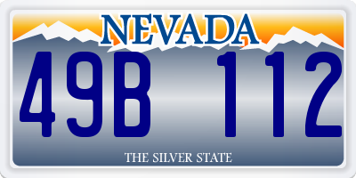 NV license plate 49B112