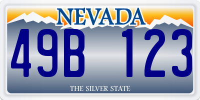 NV license plate 49B123
