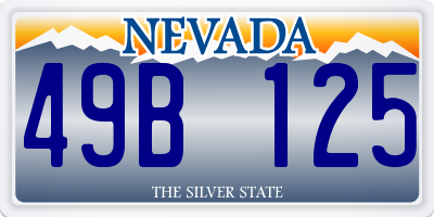 NV license plate 49B125