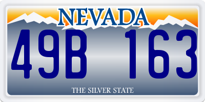 NV license plate 49B163