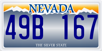NV license plate 49B167