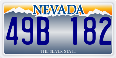 NV license plate 49B182