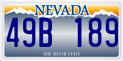 NV license plate 49B189