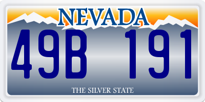 NV license plate 49B191