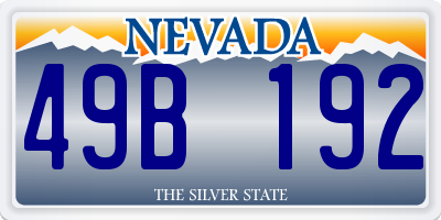 NV license plate 49B192