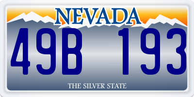 NV license plate 49B193