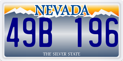 NV license plate 49B196